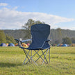Set of 2 Folding Heavy-Duty Camping Chairs – Metal Frame – Slate Gray – Includes Cup Holder