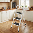 3 Step Ladder – Heavy Duty Steel – Folding and Portable – Anti-Slip Mat, Max Load Capacity 150 kg