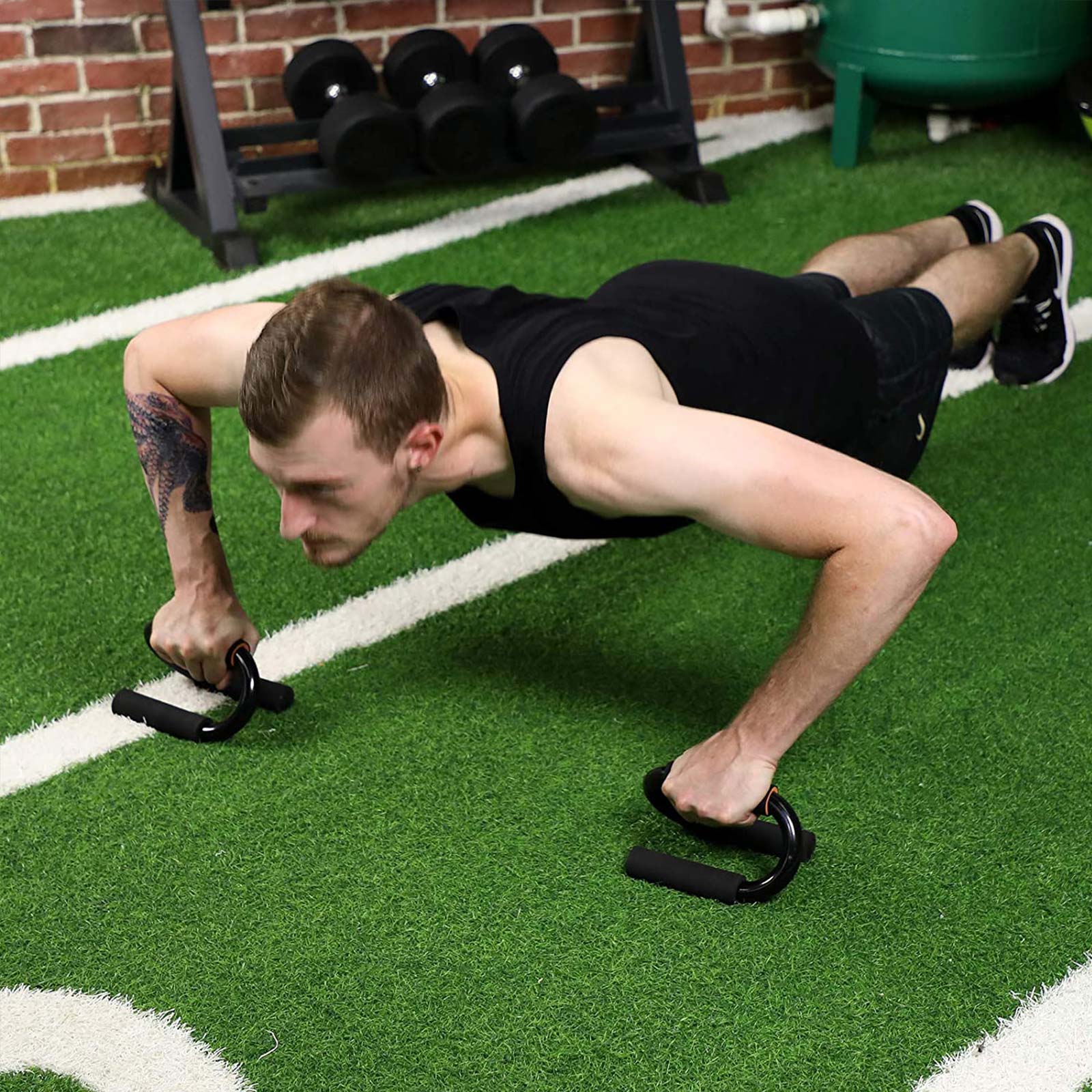 Pushup Stands – Foam – Black – Non-Slip Grip Handles