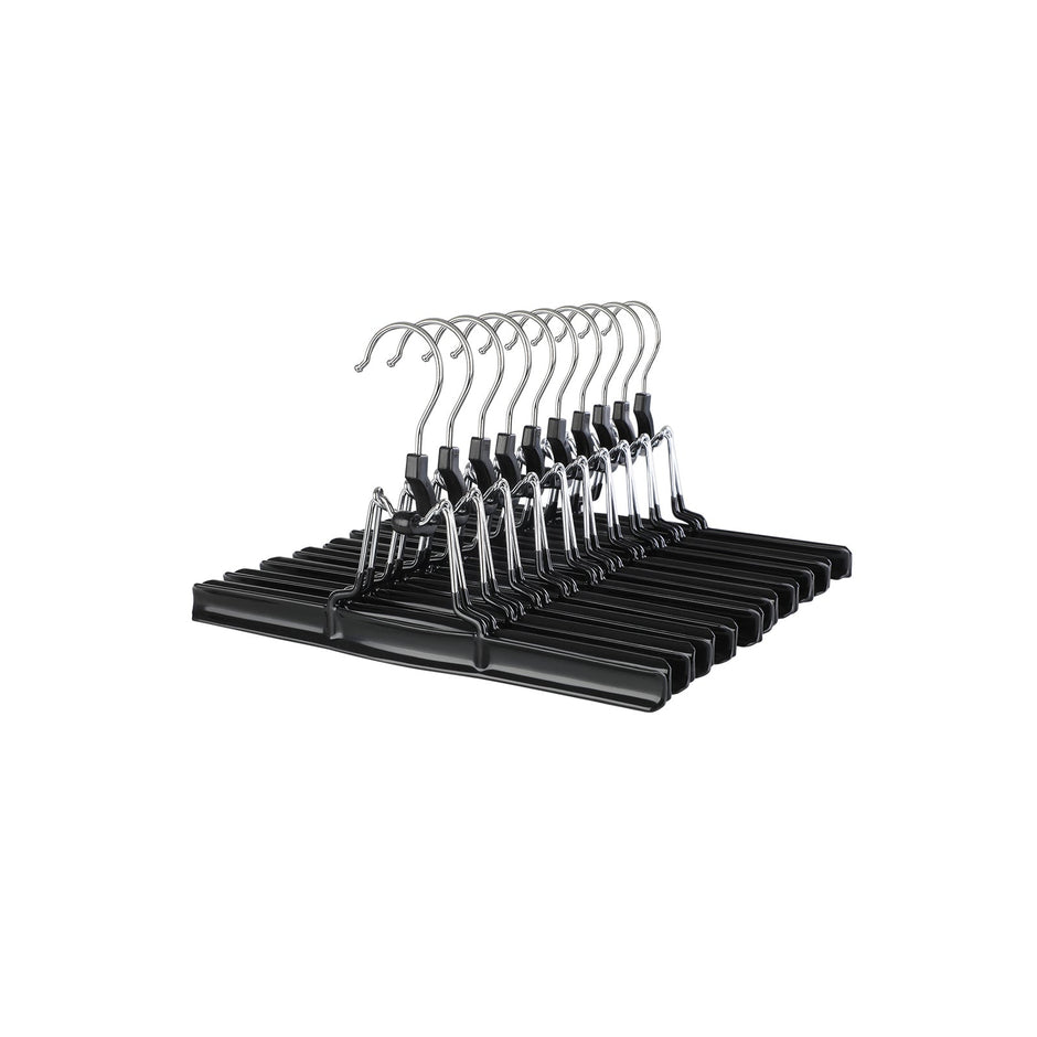 Skirt Hangers – Metal – Black – 360 Degree Swivel Hook, 10 Pack