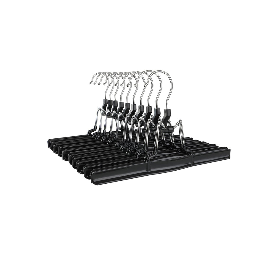 Skirt Hangers – Metal – Black – 360 Degree Swivel Hook, 10 Pack