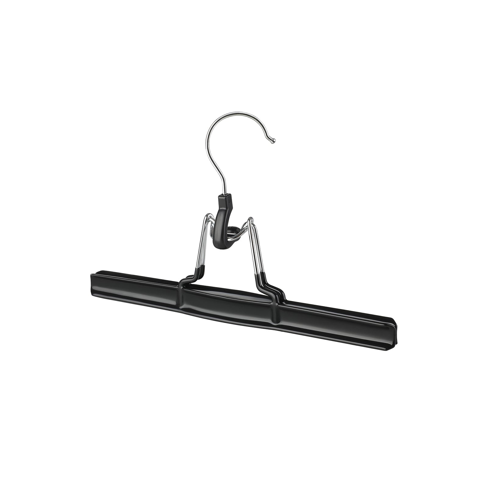 Skirt Hangers – Metal – Black – 360 Degree Swivel Hook, 10 Pack