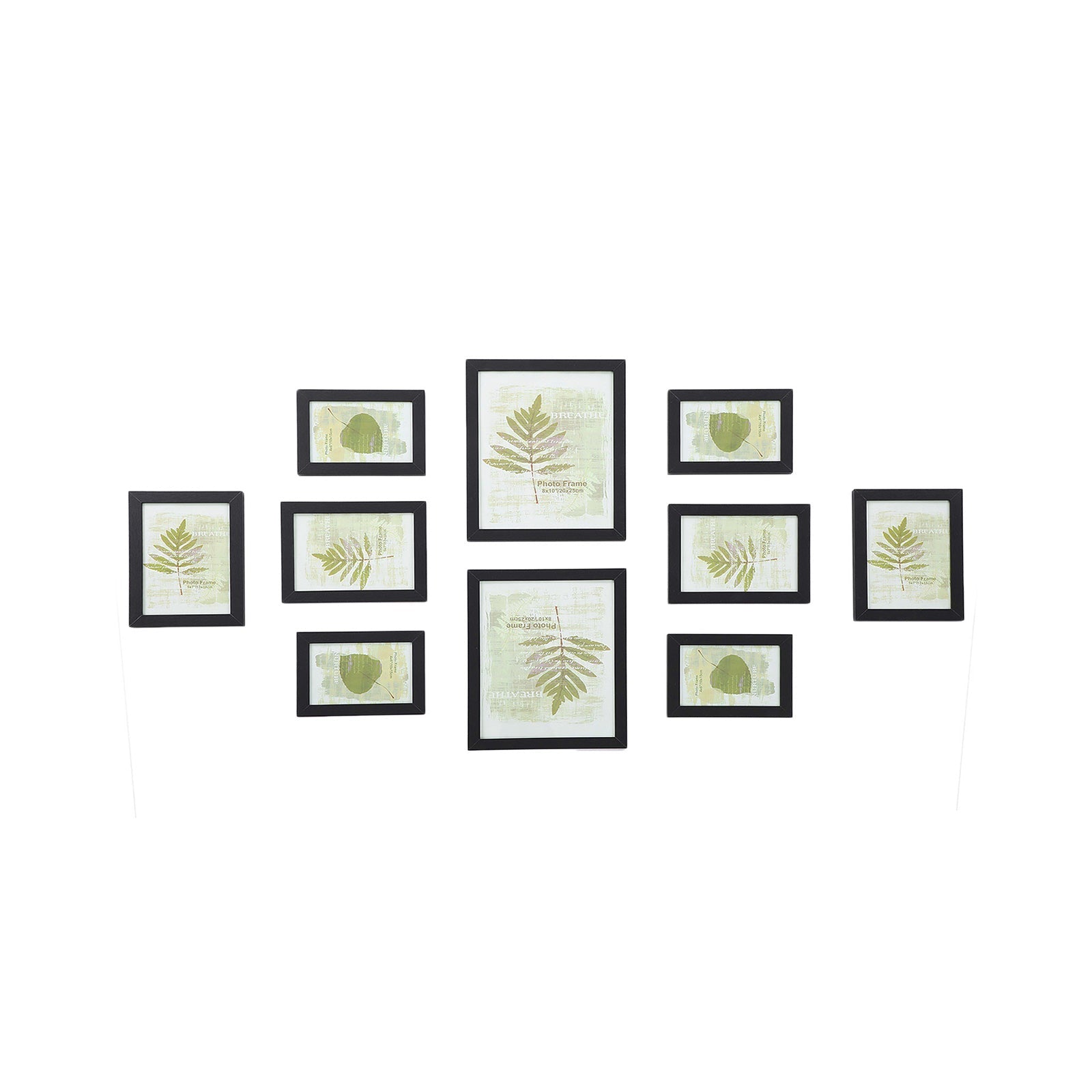 Picture Frame Set – Rigid Plastic – Black – 10 Pieces in Various Sizes