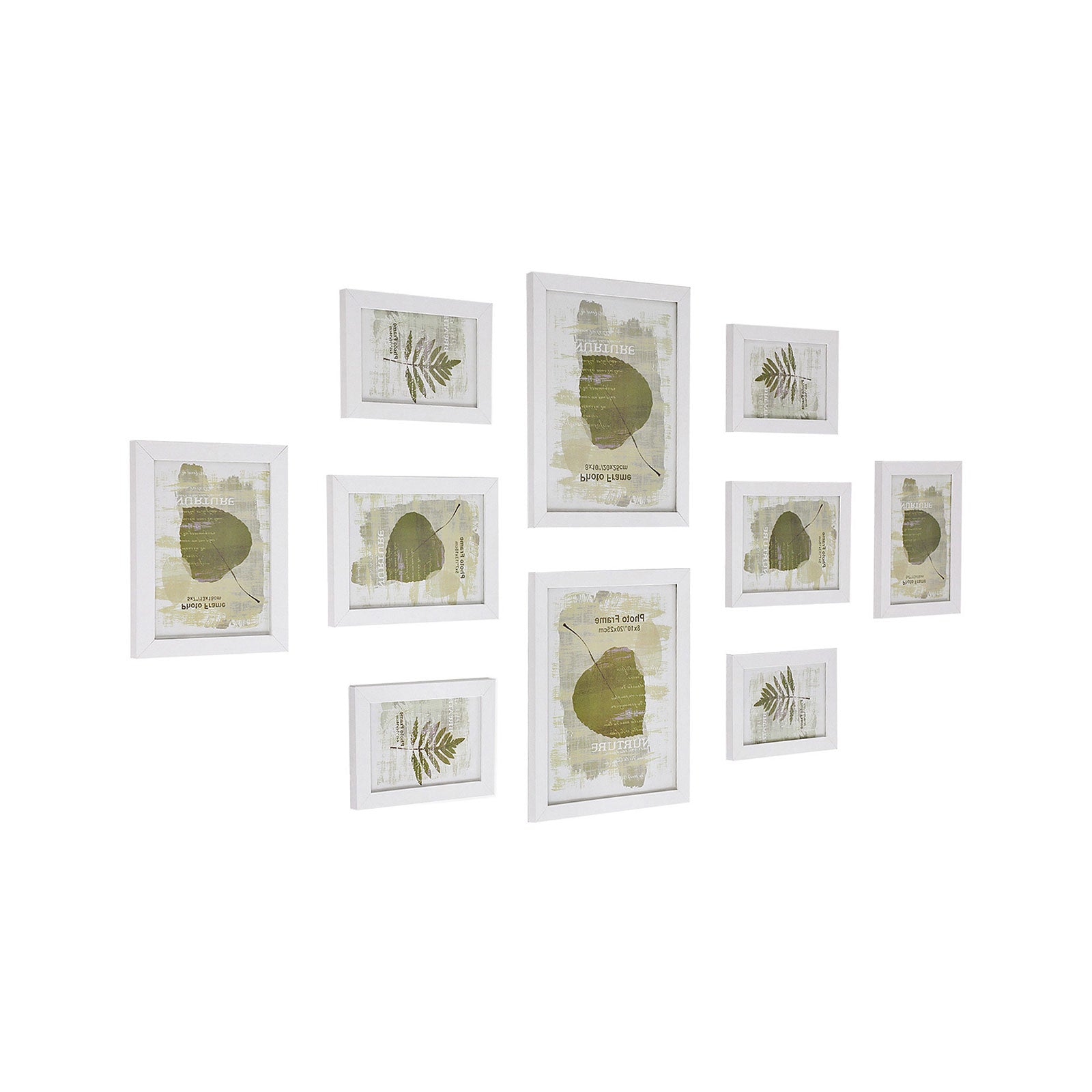 Picture Frame Set – Rigid Plastic – Black – 10 Pieces in Various Sizes