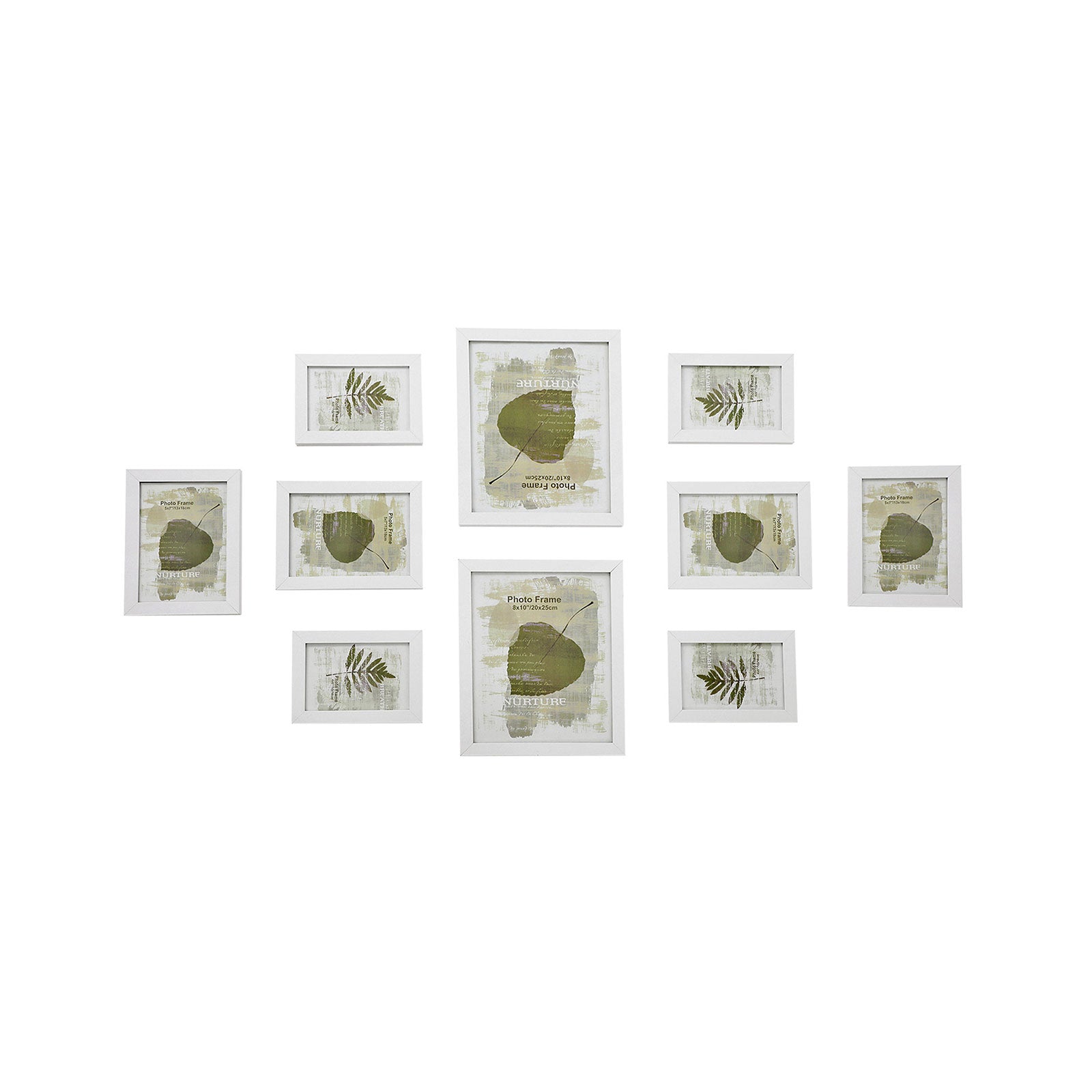 Picture Frame Set – Rigid Plastic – Black – 10 Pieces in Various Sizes