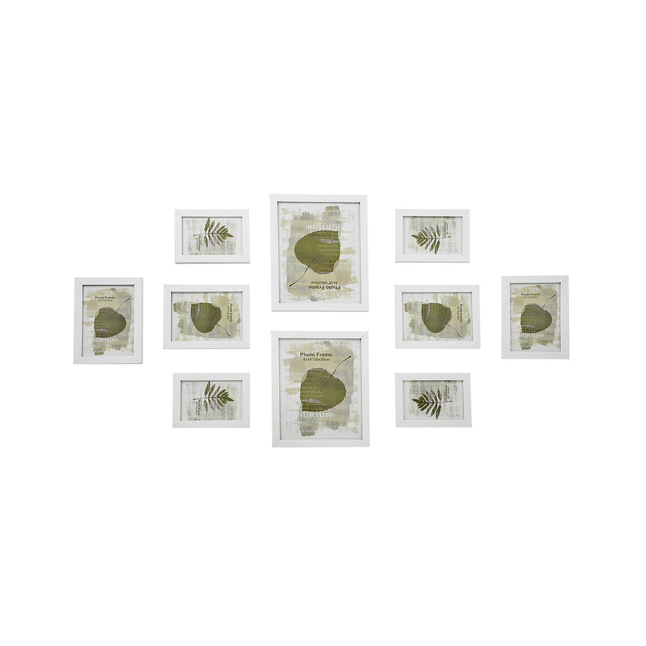 Picture Frame Set – Rigid Plastic – Black – 10 Pieces in Various Sizes