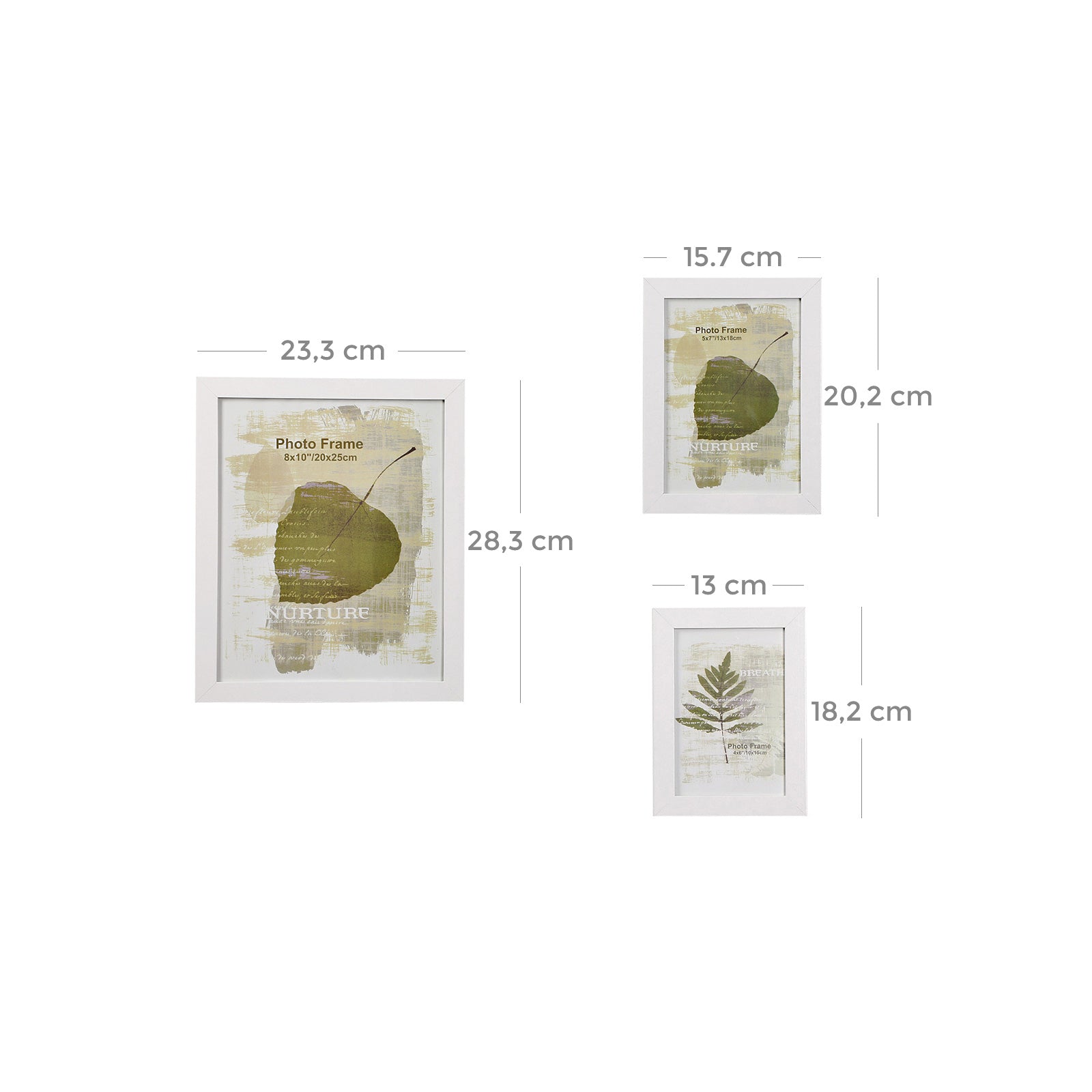 Picture Frame Set – Rigid Plastic – Black – 10 Pieces in Various Sizes
