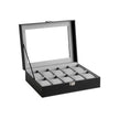 Watch Box – Glass – Multiple Colors – Lockable 10-Slot Display Case