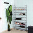 10-Tier Shoe Rack – Fabric – Grey – Holds Up to 50 Pairs of Shoes