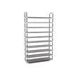 10-Tier Shoe Rack – Non-Woven Fabric – Black – Holds Up to 50 Pairs