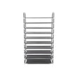 10-Tier Shoe Rack – Non-Woven Fabric – Black – Holds Up to 50 Pairs