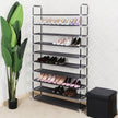 10-Tier Shoe Rack – Non-Woven Fabric – Black – Holds Up to 50 Pairs