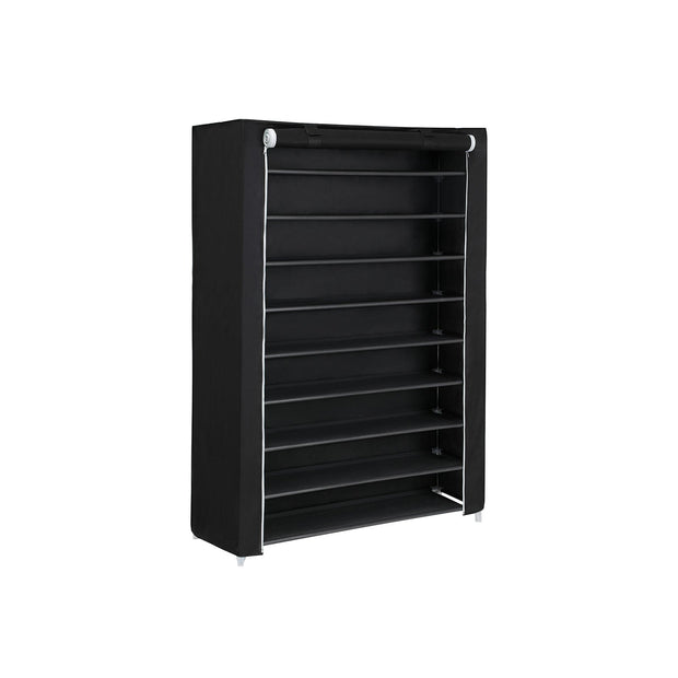 10-Tier Shoe Rack – Steel – Black – Free Standing Storage Organizer for Up to 54 Pairs