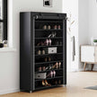 10-Tier Shoe Rack – Steel – Black – Free Standing Storage Organizer for Up to 54 Pairs