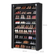 10-Tier Shoe Rack – Steel – Black – Free Standing Storage Organizer for Up to 54 Pairs