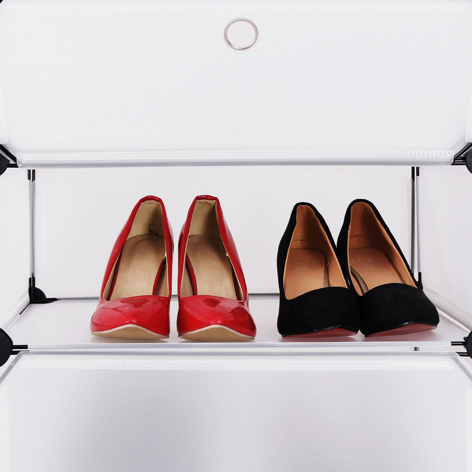 Cube Organizer – LPC – Semi-transparent White – 10-Tier Storage for 20 Pairs of Shoes