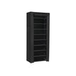 Shoe Rack – Fabric and Metal – Black – 10 Tiers for 27 Pairs of Shoes