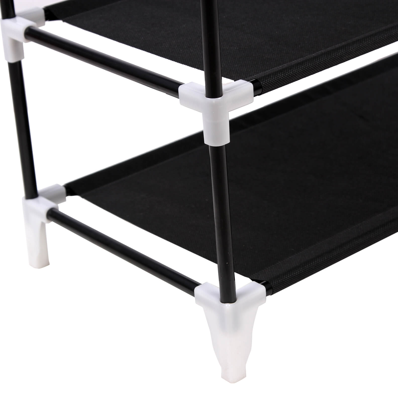 Shoe Rack – Fabric and Metal – Black – 10 Tiers for 27 Pairs of Shoes
