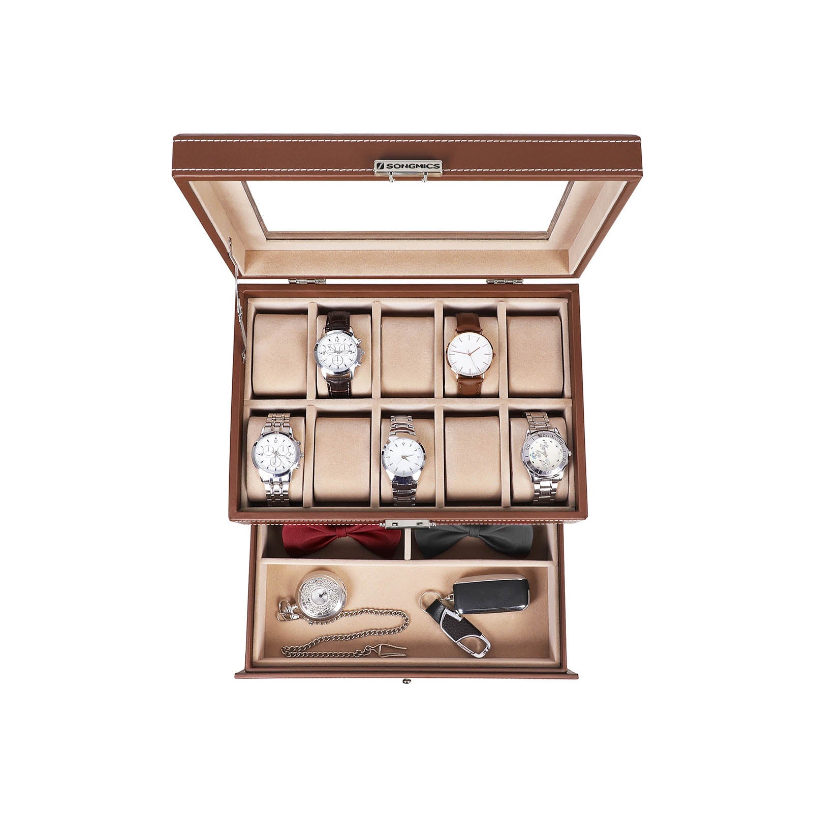 Watch Holder Case – Wood – Black – For 10 Watches