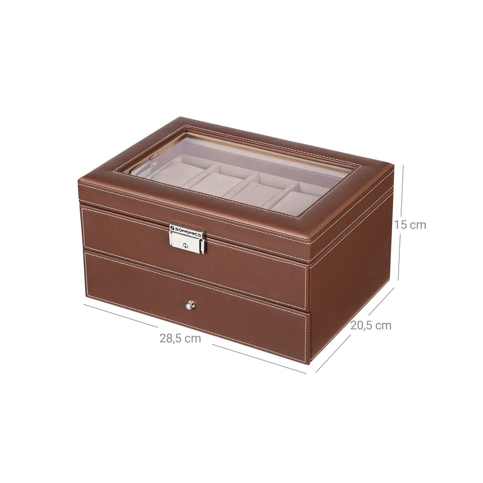 Watch Holder Case – Wood – Black – For 10 Watches