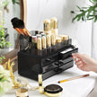Cosmetic Makeup Storage Organiser – Plastic – Black – 4 Drawers with 11 Compartments