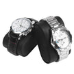 Large Watch Box – PU – Black – 12 Compartments with Glass Lid and Velvet Lining