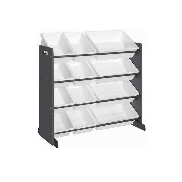 Toy Organizer – Density Board – White – 12 Removable Container Boxes