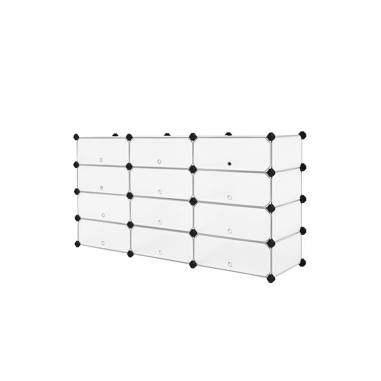 Interlocking Storage Unit – Wood – White – 12 Cube Design for Versatile Organization