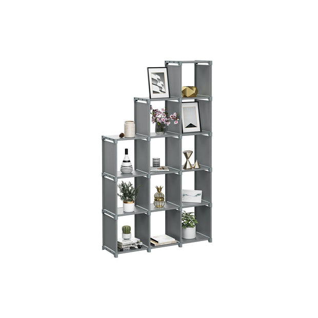 12-Cube Storage Shelf – MDF – Black – Versatile Closet Organizer with Bonus Rubber Mallet