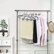 Trousers Hangers – Premium Quality Plastic – Grey – Non-slip Clips, Heavy Duty, Space-saving with 360° Swivel Hook