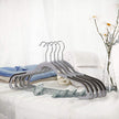 Trousers Hangers – Premium Quality Plastic – Grey – Non-slip Clips, Heavy Duty, Space-saving with 360° Swivel Hook