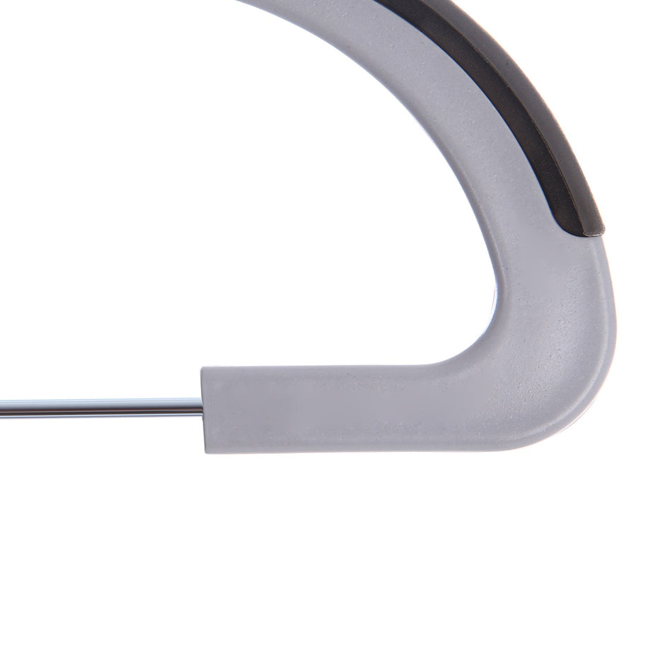Trousers Hangers – Premium Quality Plastic – Grey – Non-slip Clips, Heavy Duty, Space-saving with 360° Swivel Hook