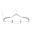 Trousers Hangers – Premium Quality Plastic – Grey – Non-slip Clips, Heavy Duty, Space-saving with 360° Swivel Hook