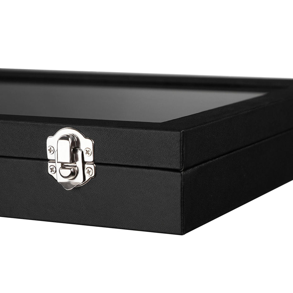 Jewellery Box – Wood – Black – 12 Slots for Rings Display