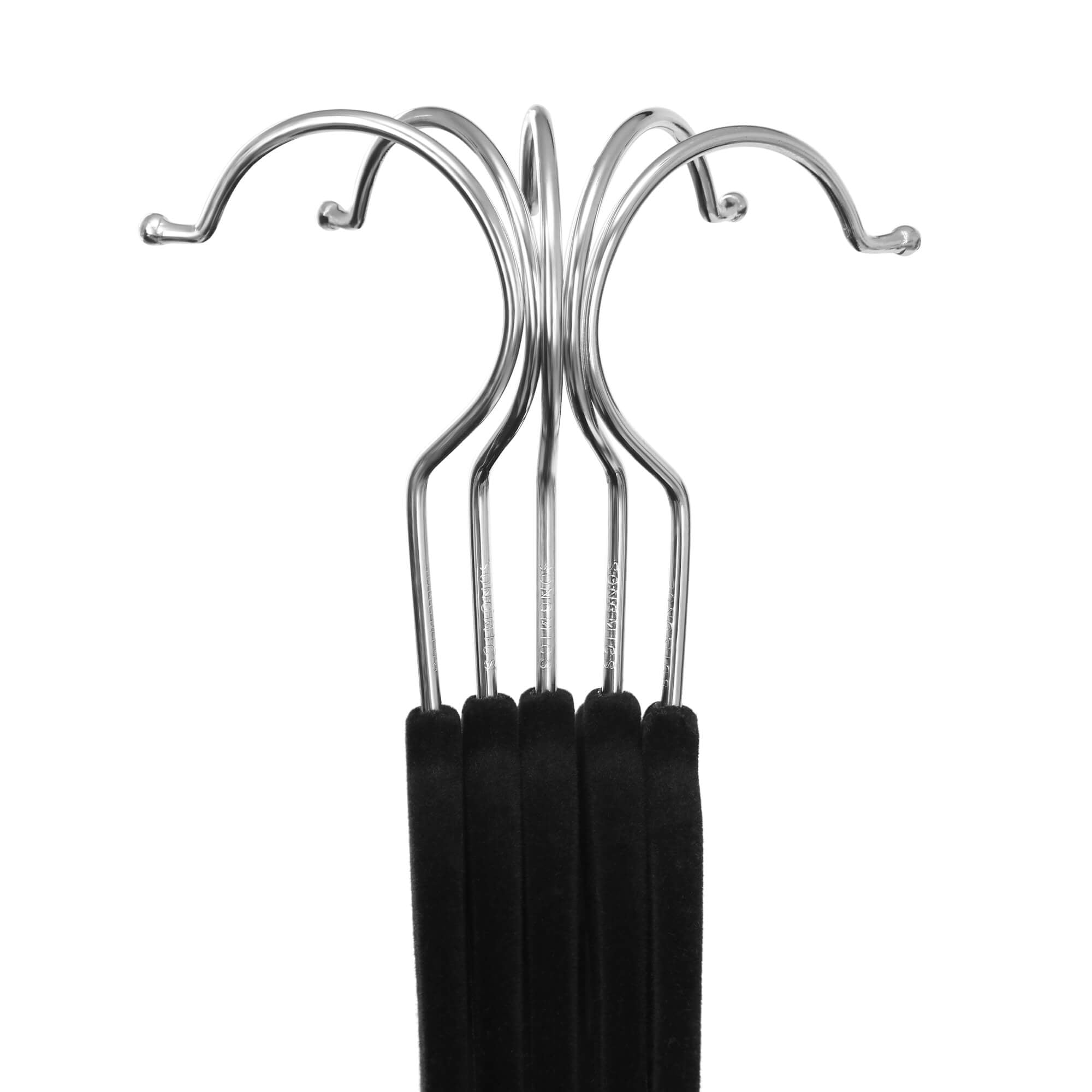 Velvet Trouser Hangers – Velvet – Grey – Non-Slip with Bar and Clips, 360 Rotating Hook