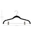 Velvet Trouser Hangers – Velvet – Grey – Non-Slip with Bar and Clips, 360 Rotating Hook