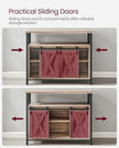 Sideboard – Wood – Rustic Brown and Black – Adjustable Shelf with Sliding Barn Doors