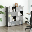 15-Cube Plastic Organizer – White – Easy Assembly – Versatile Storage for Clothes, Shoes, Toys, and Books
