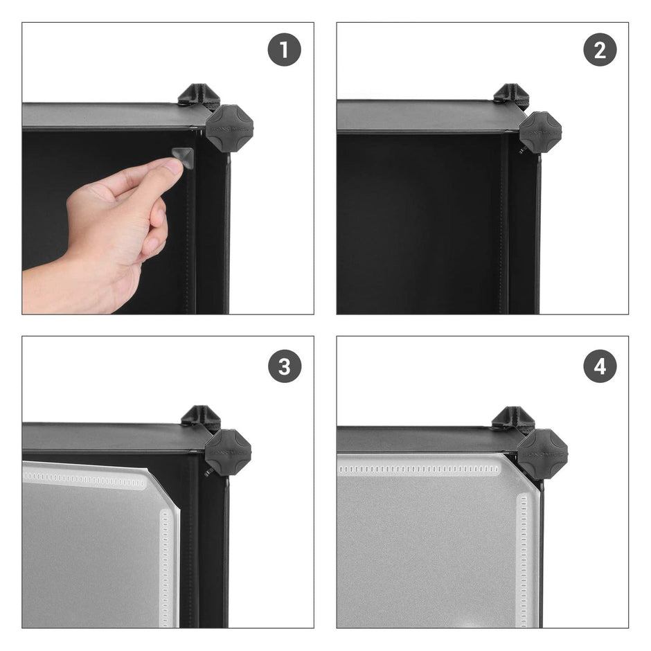 15-Cube Plastic Organizer – White – Easy Assembly – Versatile Storage for Clothes, Shoes, Toys, and Books