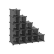 Shoe Rack – Plastic – Translucent White – 16 Cubes Modular Storage Unit