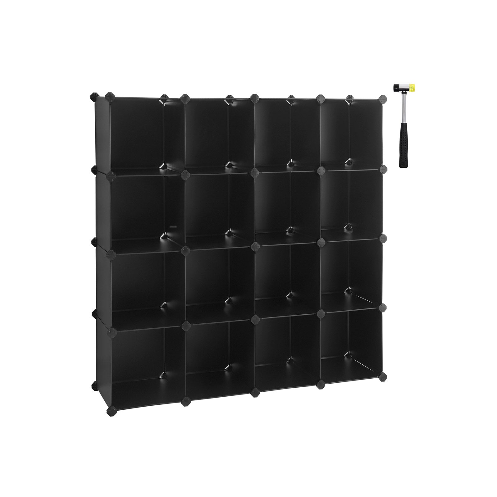 Modular Storage Unit – Plastic – Translucent White – 16 Cube Organizer for Shoes and Clothes