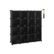 Modular Storage Unit – Plastic – Translucent White – 16 Cube Organizer for Shoes and Clothes