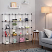 Shoe Rack – Plastic – Translucent White – Modular Interlocking 16-Cube Storage Unit