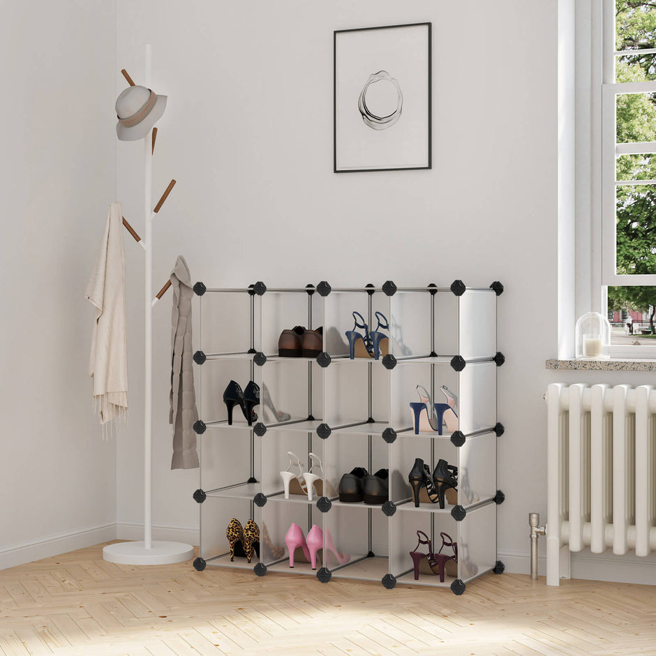 Cubes Storage Organiser – Plastic – Translucent White – Interlocking Modular Design