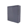Wardrobe – Canvas – Grey – Clothes Hanging Rail with Storage Shelves