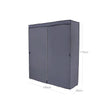 Wardrobe – Canvas – Grey – Clothes Hanging Rail with Storage Shelves