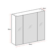 Wall-Mounted Bathroom Storage Cabinet – MDF – White – 3-Door with Adjustable Shelf and Mirror