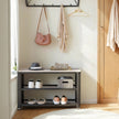 Shoe Bench – Steel – Rustic Brown and Black – 2 Shelves for Entryway Organization