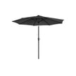 Large Patio Sun Umbrella – Fabric – Grey – Solar-Powered LED Lights, UPF 50+ Protection, Tilting Mechanism