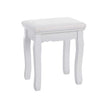 Dressing Stool – Rubberwood – White – Padded Bench with Floral Pattern